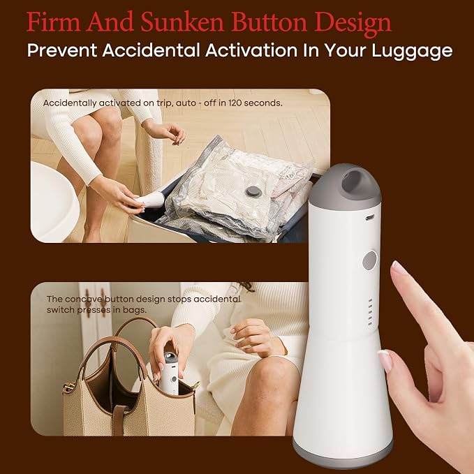 Vacbird Travel Vacuum Bags with Rechargeable Pump, Carry-On Space Saver | See Contents Easily with Transparent Bags, 1500mAh Pump Compresses 90+ Bags, Carry-On Size for Easy Travel Packing