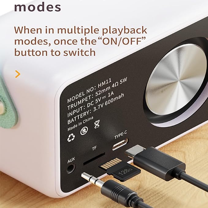 Dosmix Retro Bluetooth Speaker, Vintage Decor, Wireless Bluetooth Speakers, Cute Old Fashion Style for Kitchen Desk Bedroom Office Party Outdoor Kawaii Accessories (Beige)