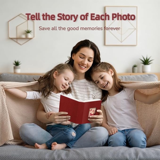 popotop Photo Album 4x6-200 Photos Photo Books with 200 Horizontal Pockets,Linen Cover Albums for Family Wedding Anniversary Baby Vacation Pictures