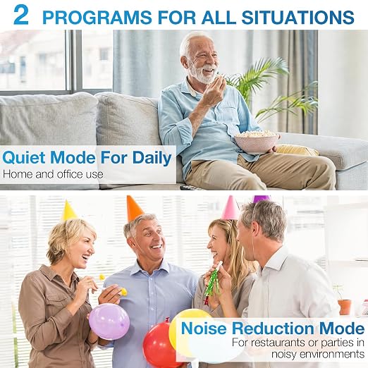 Hearing Aids Hearing Amplifiers for Seniors Rechargeable with Noise Cancelling Hearing Aid Loss Amplifier Seniors - Rechargeable with 48+ Hour Battery & Charging Case -Blue Red