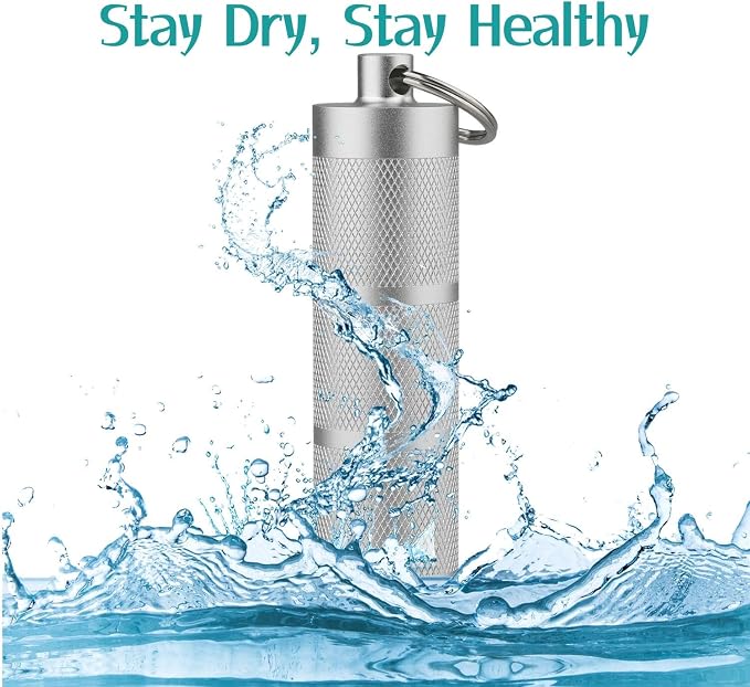 Waterproof Keychain Pill Holder - Compact, Portable, and Secure Pill Box with 3 Compartments - Pocket-Sized Pill Case and Container for Daily Medication on the Go, Sliver | Anodized aluminum with a keyring. 3 detachable layers. Pocket-sized, rustproof ...