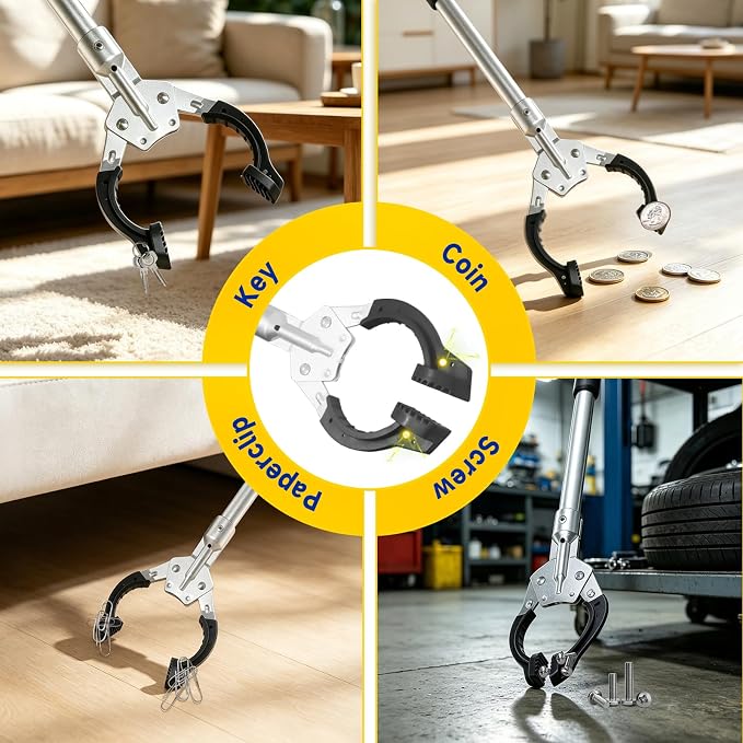 Grabber Reach-er Tool Heavy Duty Aluminum Alloy, Pick Stick Grabber 53 Inch, Folding Reaching Stick for High Shelves, Litter Pickup, and Elderly Daily Use (53inch)