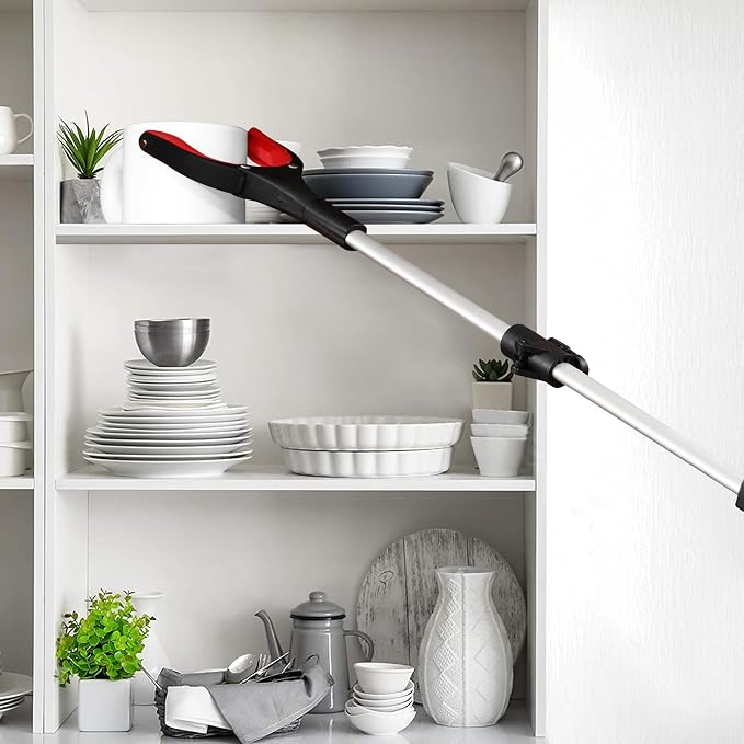 Grabber Reacher Tool - 32” Reacher Grabber Tool with Strong Magnetic and Swivel Head - Heavy Duty Pick Up Stick Grabbers for Seniors, Trash, Surgery Recovery Must Haves Gifts(Red)