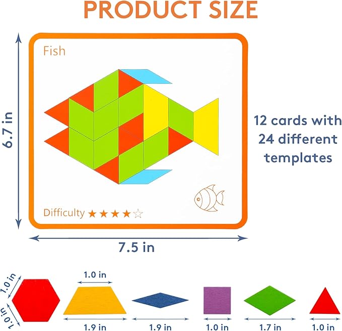 Dementia Activities for Seniors - 155 Pieces Wooden Tangrams Puzzle, Easy Memory Game for Alzheimer's with Colorful Shape Tiles, Cognitive Craft Gifts, Games for Seniors with Dementia