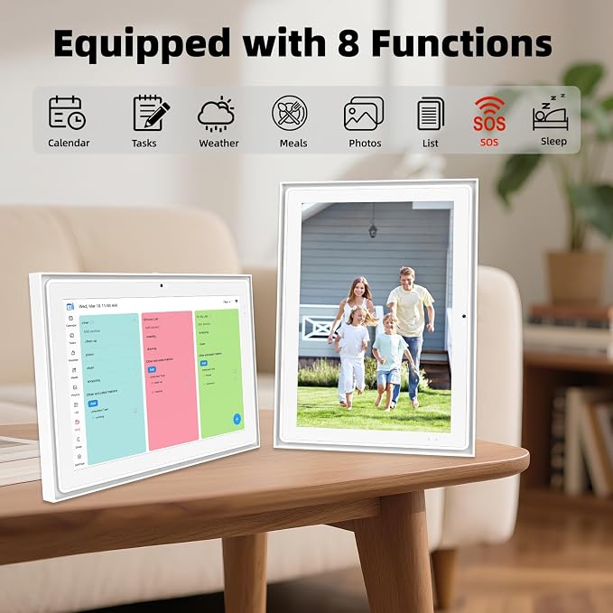 12.3 Inch Digital Calendar, 1920x1280 IPS Digital Picture Frame, 32GB Touch Screen Wall & Desk Digital Planner for Schedule, Photo Display, Meals, Chore Chart & Tasks