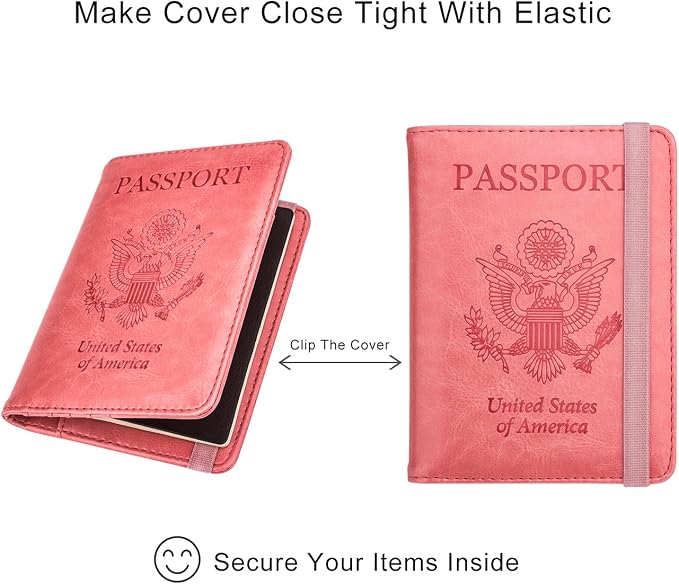 WALNEW Passport Holder for Travel, RFID Passport Cover Wallet for Women Men, PU Leather Passport Book Card Holder Case with Pen, Travelling Essentials for Flying | PU Leather Passport Cover Case with Pen Holder, Travel Must Haves Accessories, Passport ...