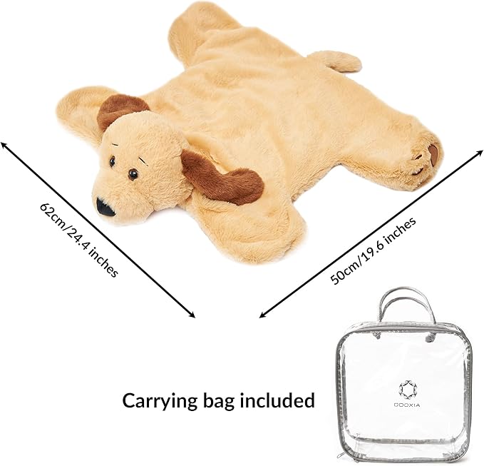ODOXIA Weighted Lap Pad for Kids | Calming & Comforting | Weighted Lap Animal | Dog Buddy | Sensory Weighted Animals | Weighted Lap Blanket for Sensory Needs | Carrying Bag Included | 5 Lbs