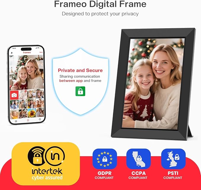 XElectron 32GB FRAMEO 10.1 Inch Smart WiFi Digital Picture Frame 1280x800 IPS Touch Screen, Auto-Rotate Portrait and Landscape, Built in Memory, Share Moments Instantly via Frameo App from Anywhere