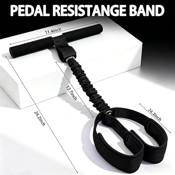 Upgraded Pedal Resistance Band with Handle, Thickened Latex Tubes and Soft Foam Fabric Foot Pedal, Abdomen, Waist,Core/ABS, Arm, Leg,Arms Equipment Gift for Women,Physical Therapy