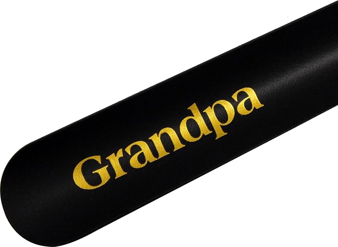 Metal Shoe Horn 16 in - Made in the USA - Classic Black-Gold Grandpa