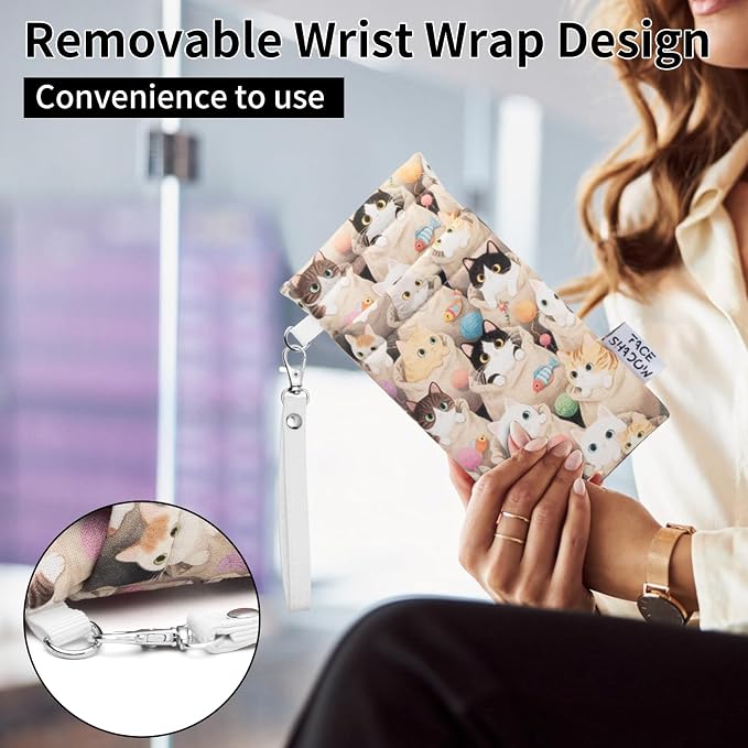 Face Shadow Double Glasses Case Soft Eyeglass Case For Women Men Squeeze Top Sunglasses Case With Cleaning Cloth