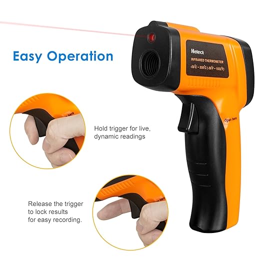 (NOT for Human) Infrared Thermometer, Non-Contact Digital Laser Temperature Gun -58°F to 1022°F (-50°C to 550°C) with LCD Display