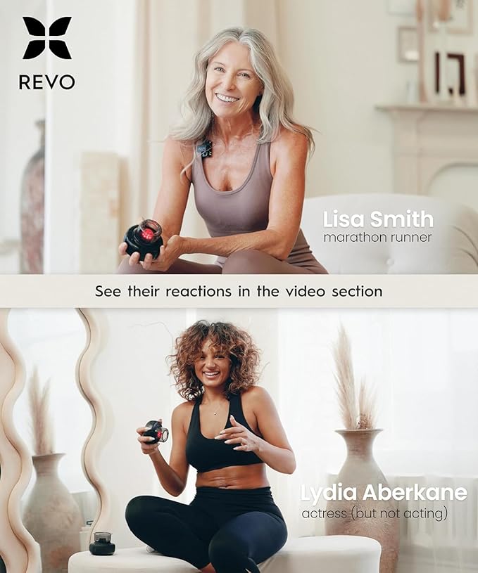 REVO The Original 4-in-1 Smart Cupping Therapy Massager, Red Light Therapy for Targeted Pain Relief, Knots, Aches, Muscle Soreness, Circulation & Tighter Skin, Portable Cupping Kit (Four Pack)