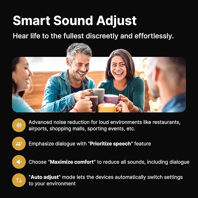 EARGO 8 Virtually Invisible Self-Fitting FDA-Cleared OTC CIC Hearing Aids - Most Advanced Model with Smart Sound Adjust and Sound Match Technology, Rechargeable, Lifetime Customer Support