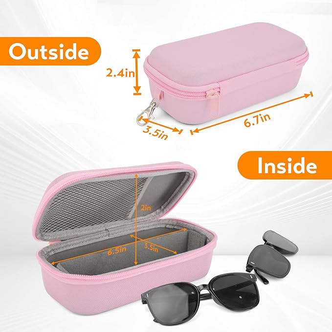 Double Eyeglasses Case, Hard Shell Dual Glasses Case Travel Sunglasses Organizer for Men Women