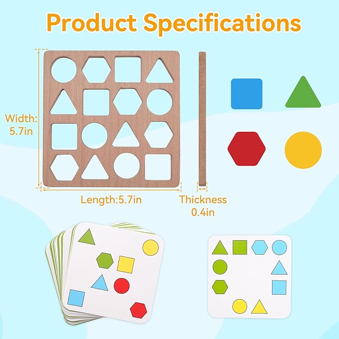 Dementia Puzzles Gifts for Seniors, Activity Kits for Dementia Patients, Fidget Sensory Products for Alzheimers，Pattern Blocks Set for Fractions, Symmetry, Patterning and Creativity