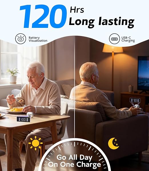 Hearing Aids for Seniors With Auto UV Cleaning FSA-HSA Eligible | Rechargeable OTC Hearing Aid Advanced Noise Cancellation, Nearly Invisible Design for Adults & Seniors