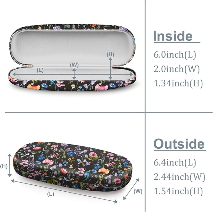 FINTIE Hard Shell Eyeglasses Case, Portable Protective Glasses Cover Eyeglass Holder Box with Cleaning Cloth for Men Women