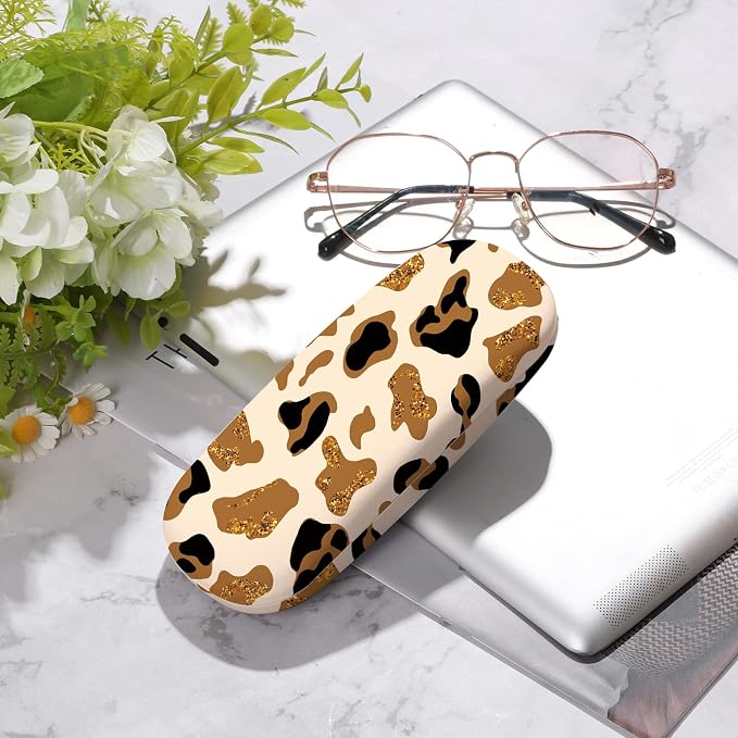 Glasses Case Hard Shell,Portable Protective Eyeglasses Case, Eyeglass Holder Box with Cleaning Cloth, for men women