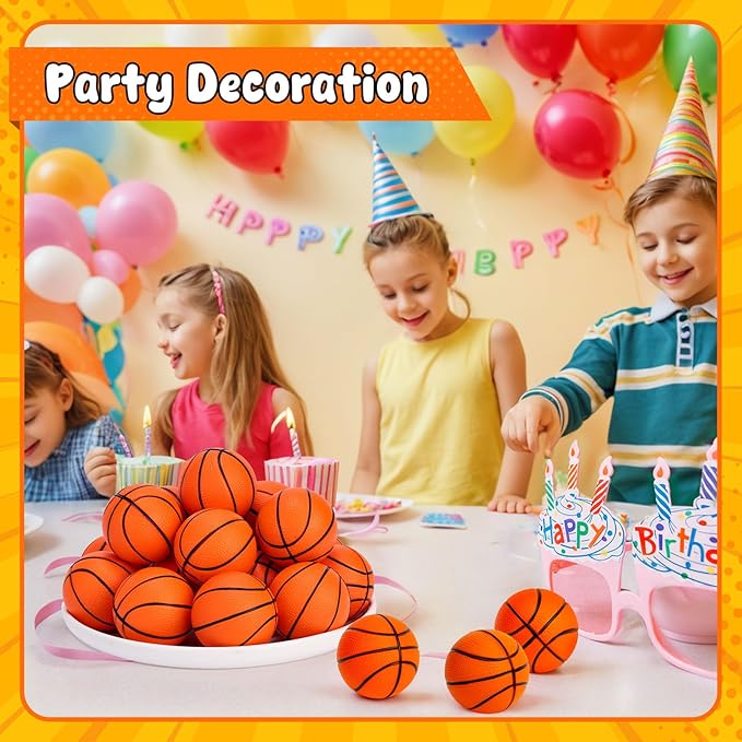 LovesTown 40 PCS Mini Basketball, 2 Inch Squeeze Toys Foam Sport Stress Balls for Kids and Adults Squishies for Stress Relief Party Favors Birthday Decor Goodie Bag Stuffers