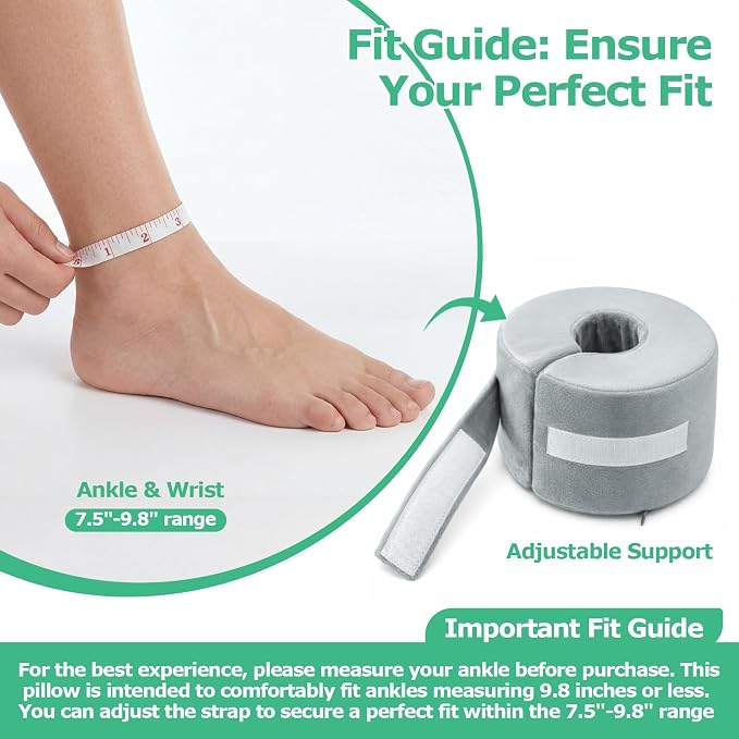 Foot Elevation Pillow, Ankle Pillow for Sleeping with High-Density Foam, Leg Support Pillow to Elevate Feet for Easy Use at Home, Space-Saving Design and Travel-Friendly, Washable Cover, Small 1PC