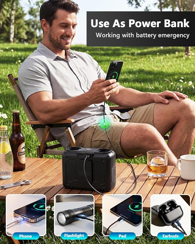 20000mAh Personal Fan, 22000RPM Dual Motors Portable Fans, True High Speed | Strong Airflow and Rechargeable Waist Fan, Neck Fans for Hands-Free, Wearable, Travel,Camping,Outdoor,Jobsite,Sports,Golf