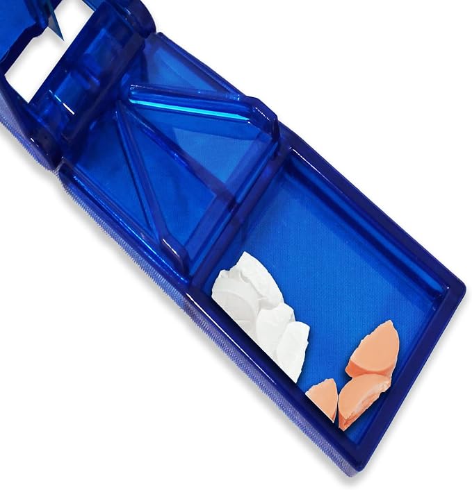 Rehabilitation Advantage V-Grip Pill Splitter Tablet Cutter, 2-Pack – Compact 3.25" x 1.25" x 1" Design with Durable Stainless-Steel Blade for Easy & Precise Pill Cutting