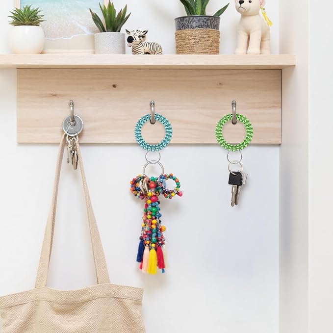 Spiral Coil Keychain, Anti-lost Key Chain Holder Lanyard Cord for Sauna Outdoor Sports and Gym Pool