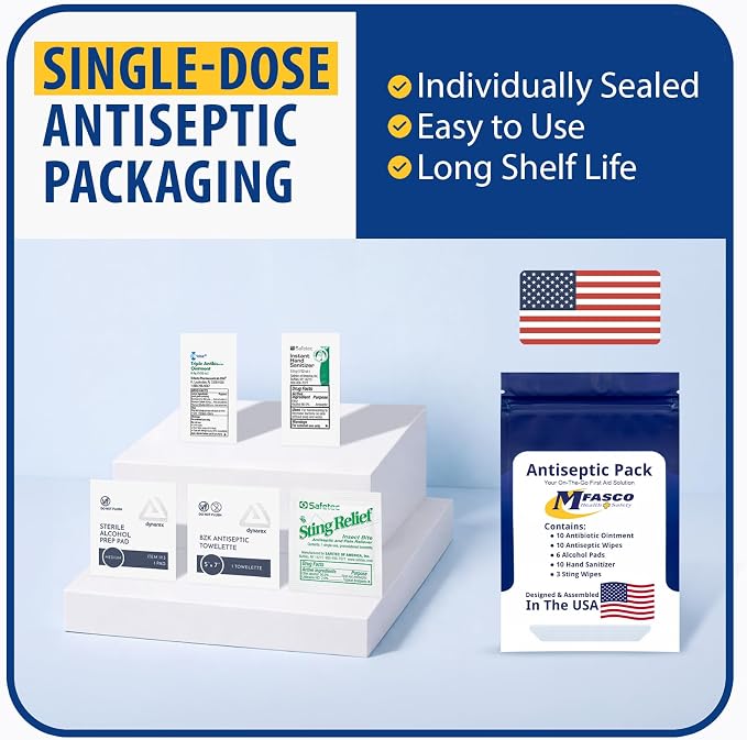 First Aid Kit Supplies Pack Topical Products for Wounds | Wound Cleansing & Treatment | 39 Piece | MFASCO