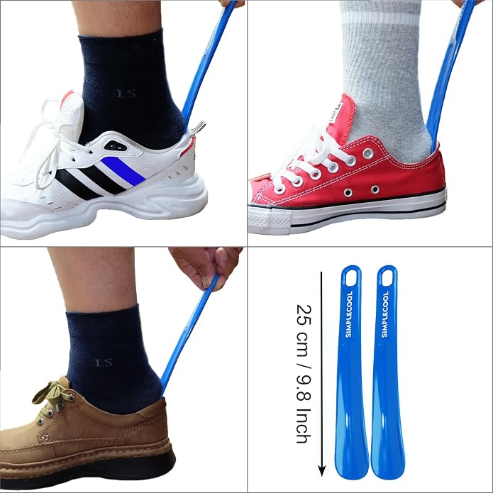 SIMPLECOOL Plastic Shoe Horn, Portable Travel Shoe Horns. Durable Shoe Spoon Shoe Helper for Men Women Seniors Kids.