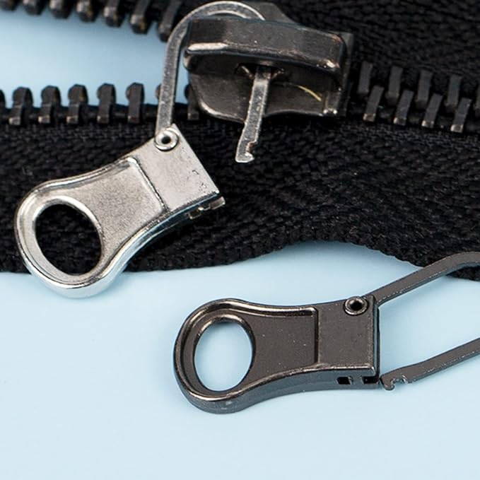 Mizeer Small Zipper Pulls for Clothing, Perfect for Small Hole Zippers, Detachable Zipper Pull Tab Replacement for Clothing Jackets Boots Purse 4PCS Gunblack