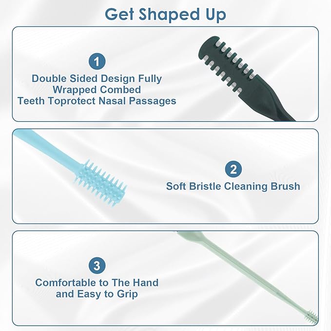 10Pcs 2-in-1 Nose Hair Trimmer, Nasal Hair Cutter, Double Sided Nose Hair Cutter, Portable 360° Rotating Manual Nose Hair Trimmer for Men and Women, Colorful