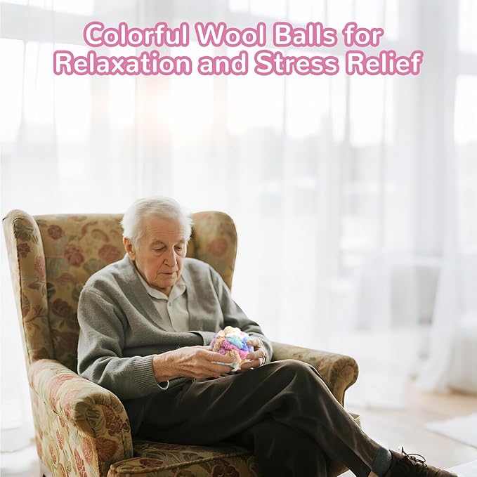 Sensory Ball for Anxiety Relief and Alzheimer's Dementia - Squeezeable Fidget Ball for Alzheimer's Dementia, Autism, ADHD, Bouncy Ball for Skin Pickers and Special Needs (Colorful)