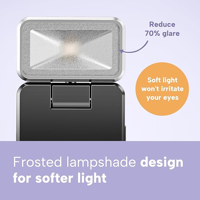 86lux Book Light, Rechargeable Reading Lights for Books in Bed, Ultralight Clip-on LED Bookmark Lamp with 3 Amber Colors & Stepless Dimming for Night Reading for Book Lovers, Kids,Light Lilac