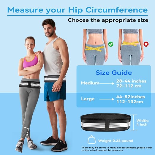 Waist Belt Sacroiliac Hip Belt, Lumbar Support Sciatica Pain Relief, Sacroiliac SI Joint - Lower Back Support Brace for Women and Men, Non-Slip and Adjustable & Breathable Back Pain Relief (Medium)