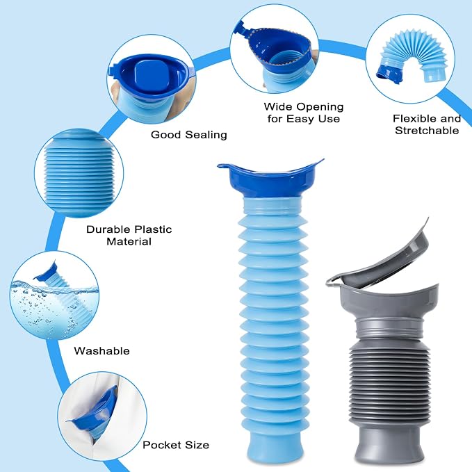 Pee Bottles for Men,Portable Urinal for Men,Collapsible Urine Bottle 750ML | Car Urinals for Men and Women,Emergency Urinal Bottle Shrinkable Pocket Toilet for Travel,Camping,Traffic Jam,Road Trips