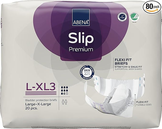 Abena Slip Flexi Fit Adult Incontinence Brief XL Heavy Absorbency Breathable, 1000020865, 80 Ct