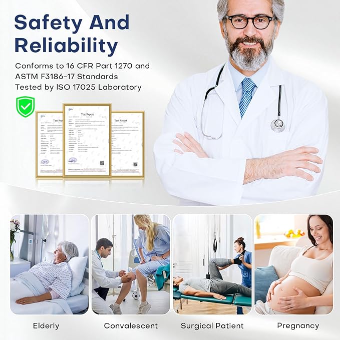 Bed Rails for Elderly Adults Safety - ASTM Approved Bed Side Rail for Seniors with Support Leg,Two-side Storage Bag, Non-Slip Bed Assist Cane Guard,Adjustable Bedrails for King,Queen,Full,Twins