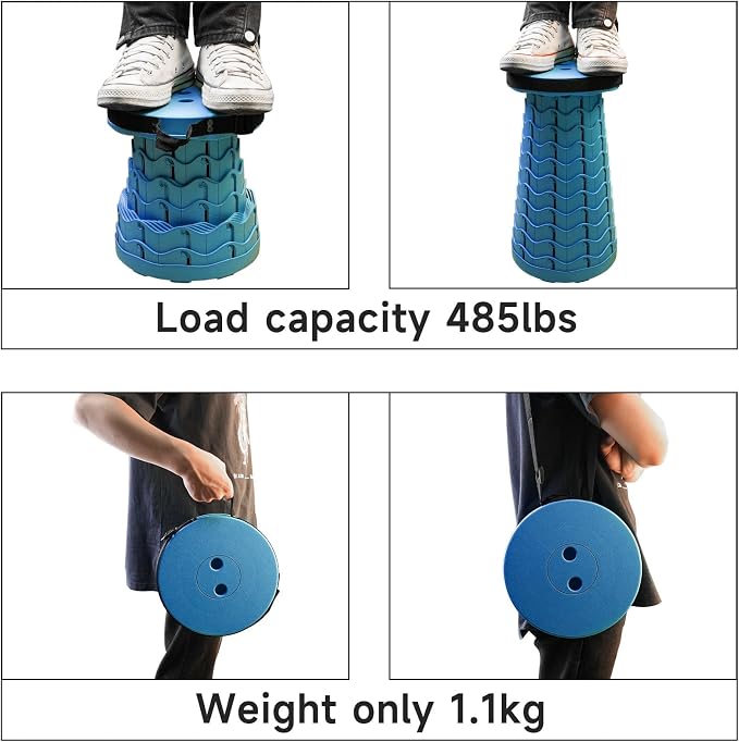 Portable & Lightweight Foldable Camping Chair for Adults, Heavy Duty Folding Stool with Adjustable Shoulder Strap, Perfect for Picnic, Beach, Backyard, and World Cup 2026 Sporting Events