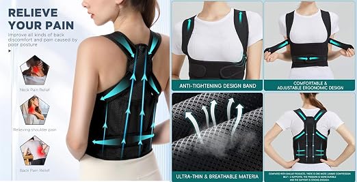Posture Corrector for Women and Men, Shoulder Straightener, Adjustable Full Back Support, Upper and Lower Back Pain Relief - Scoliosis, Hunchback, Hump, Thoracic, Spine Corrector. FSA/ HSA Elibile.