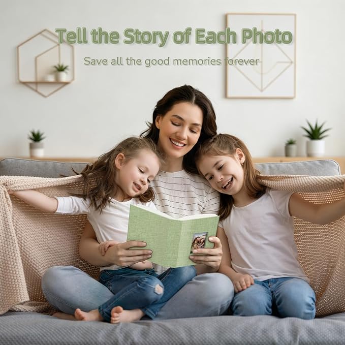 popotop Photo Album 4x6-100 Photos Photo Books with 100 Vertical Pockets,Linen Cover Albums for Family Wedding Anniversary Baby Vacation Pictures
