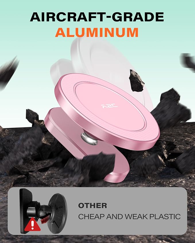 A2C Pink Alloy Magnetic Golf Cart Phone Holder, Golf Accessories for Women | Unique Golf Gifts for Female Golfers Ladies Her Girls Mom Mother Wife, Golf Accessories Essentials Fits EZGO Club Car Yamaha