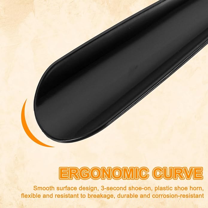 HARFINGTON Shoe Horn Plastic Straight Handle Shoe Helper Metal Shoehorns for Women Men Seniors Boots