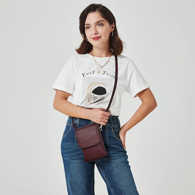 BOSTANTEN Small Crossbody Bag for Women Designer Cell Phone Purse | Vegan Leather, Multiple Pockets, Card Slots, Compact Size for Phone, Cards and Keys, Daily Travel Shopping Use