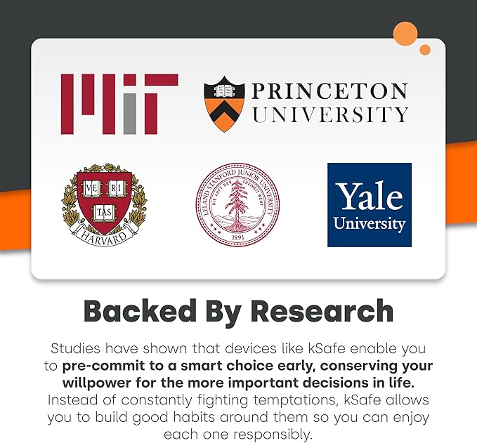 Kitchen Safe Time Locking Container (Medium), Timed Lock Box for Cell Phones, Snacks, and other unwanted temptations (Blue Lid + 5.5” White Base with Access Port)