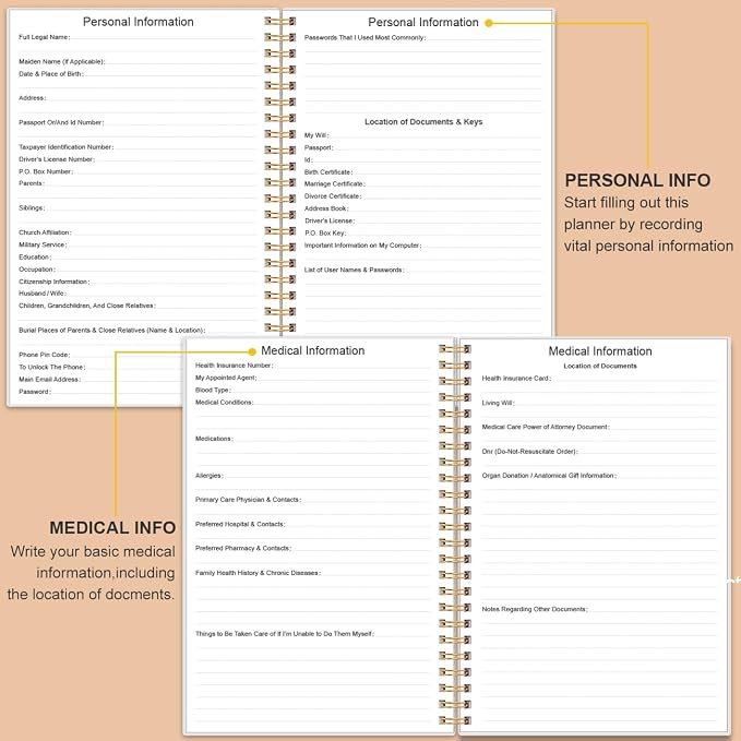 End of Life Planner – Final Arrangements Organizer for Beneficiary, Will Preparation, Last Wishes & Funeral Planning, 5.8" x 8.5", Rose Leaf