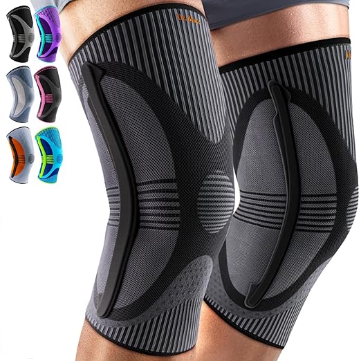 DR. BRACE ELITE Knee Brace with Size Stabilizer (2 Pack) Knee Brace for Women & Men, Workout, Sports, Daily Knee Compression Sleeve for Maximum Knee Pain Support & Fast Recovery (Pluto, XXX-Large)