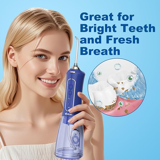 Water Flossers for Teeth, 300ML Cordless Oral Irrigator Rechargeable Dental Flosser Picks with 5 Modes 5 Jet Tips,IPX7 Waterproof Teeth Cleaner for Braces Gum Care, Home Travel Use