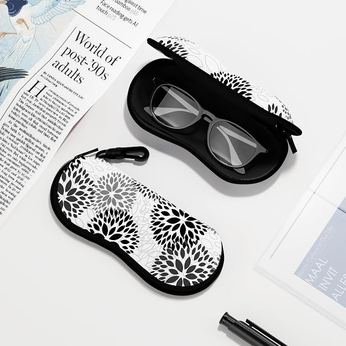 Sunglasses Soft Case, Ultra Light Portable Neoprene Zipper Glasses Case for Men Women
