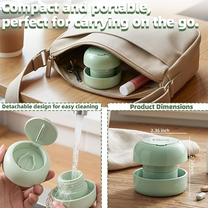Mini Pill Cutter Splitter with Grinding Function, 2-in-1 Portable Pill Grinder for Travel & Pet, Precise Cutting for Pills Vitamins